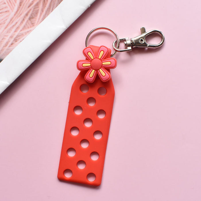 Wholesale Keychain Croc Charms PVC Soft Glue Doll Pendant Cartoon DIY Ornament MOQ≥10 JDC-KC-RYY001