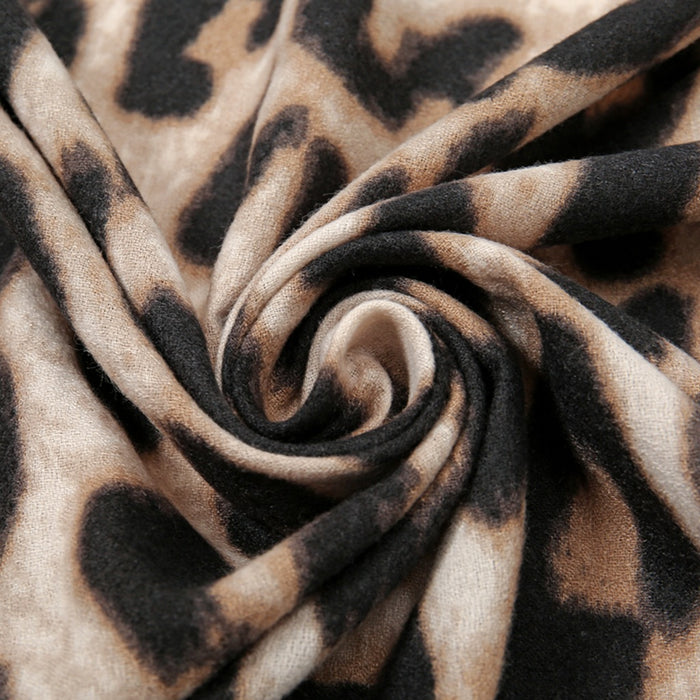 Wholesale Scarf Polyester Cotton Leopard Colorblock Print Shawl JDC-SF-XJY005