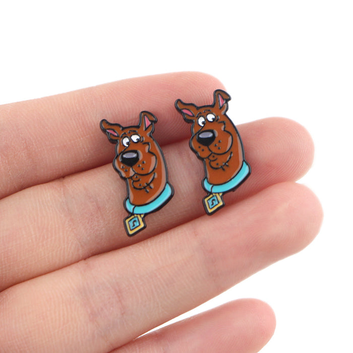 Wholesale Earrings Alloy Cartoon Dog MOQ≥5 JDC-ES-kubei003