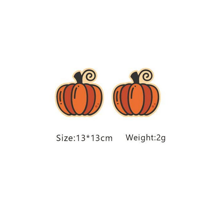 Wholesale Earrings Wooden Autumn Orange Pumpkin Coffee Milk Tea Cups JDC-ES-Xuep077