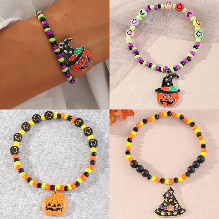 Wholesale Festive Halloween Pumpkin New Rice Bead Bracelet JDC-BT-NZ058