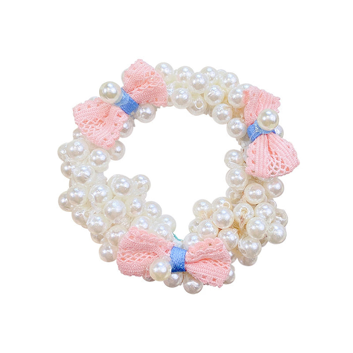 Wholesale Bow Knot Pearl Hair Ring High Elasticity Headband JDC-HS-I415