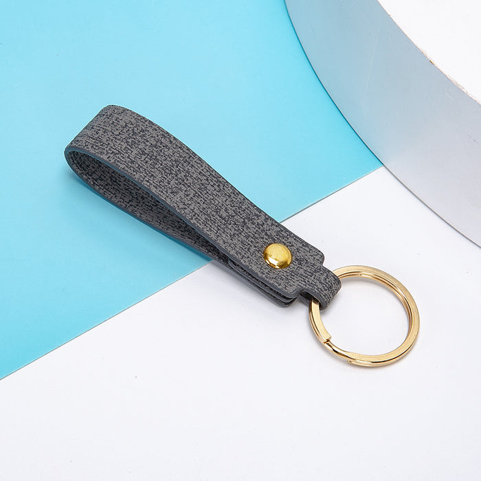 Wholesale Keychains PU Leather Car Simple Cloth Pattern JDC-KC-XingR007