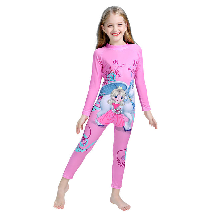 Wholesale Cartoon Kids Swimwear Long Sleeve Beach Suit One Piece Surf Suit JDC-SW-ManT002