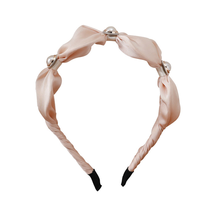 Wholesale Pleated Pearl Vintage Pressed Hairband JDC-HD-LanMu001