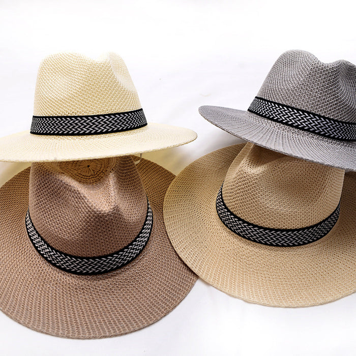 Wholesale summer sun visor hat beach big brim straw hat MOQ≥2 JDC-FH-QiLin001