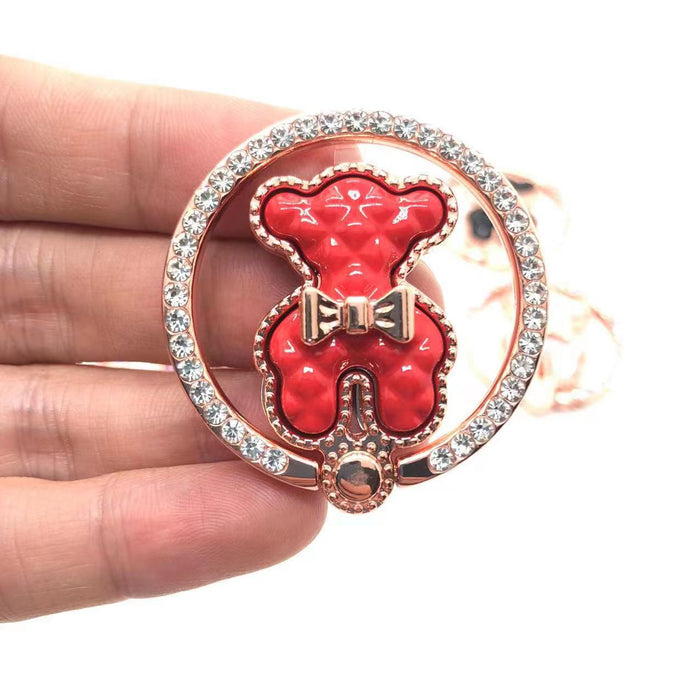 Wholesale Grips Zinc Alloy Bear Cartoon Mobile Phone Ring Buckle Paste MOQ≥2 JDC-PS-AKK002