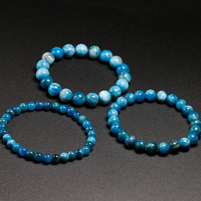 Wholesale Natural Apatite Beaded Bracelet Round Beads Loose Beads Finished Bracelet JDC-BT-liehuo001