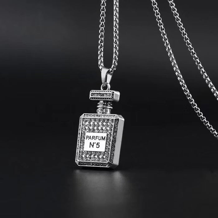 Wholesale Necklaces Titanium Steel Fashion Vintage Perfume Bottle JDC-NE-LianL004