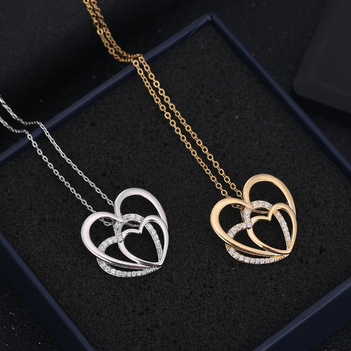 Jewelry WholesaleWholesale Heart Shaped Metal Geometric Diamond Necklace for Women JDC-NE-Dingy002 Necklaces 鼎煜 %variant_option1% %variant_option2% %variant_option3%  Factory Price JoyasDeChina Joyas De China