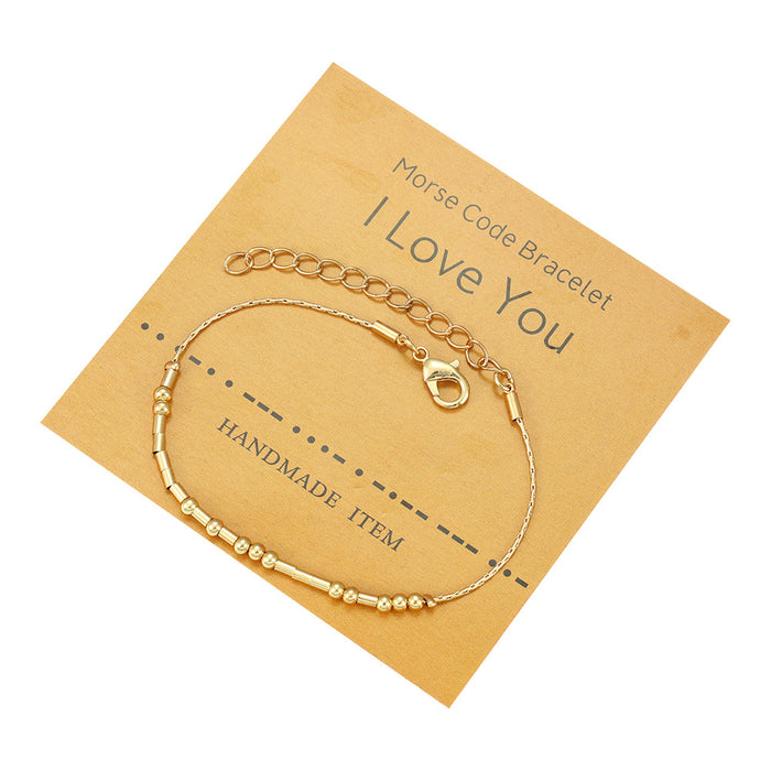 Wholesale Gold Metal Morse Code Bracelet JDC-BT-JiuL013