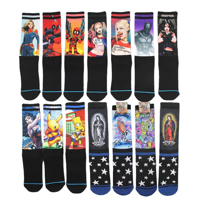 Wholesale Sock Polyester Cotton Cartoon Caricature Breathable Sweat Absorb (M)MOQ≥5 JDC-SK-MuQing006