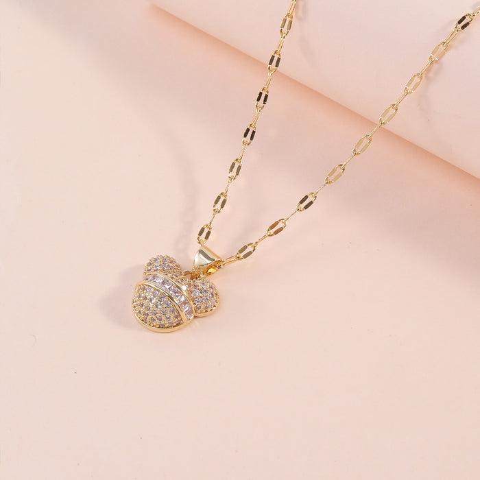 Wholesale Micro Setting Colorful Zircon Geometric Necklace JDC-NE-WB015