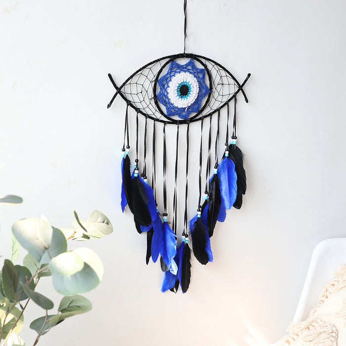 Wholesale Devil's Eye Feather Dreamcatcher MOQ≥2 JDC-DC-RXin003