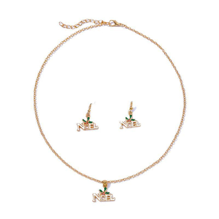 Wholesale Necklaces Alloy Christmas Collection Necklace Earrings Set MOQ≥2set JDC-NE-KaiWei009