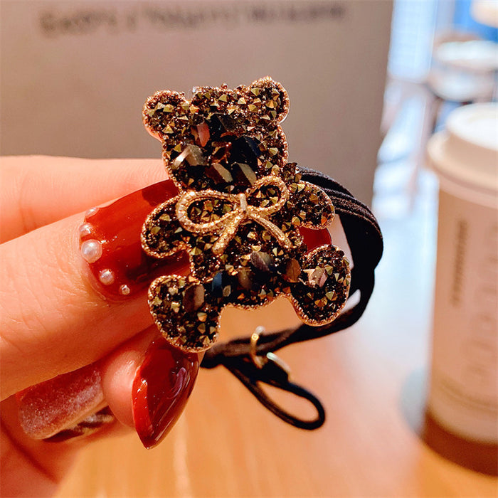 Wholesale heavy industry rhinestone bear hair rope hair accessories  (M) JDC-HS-DH002