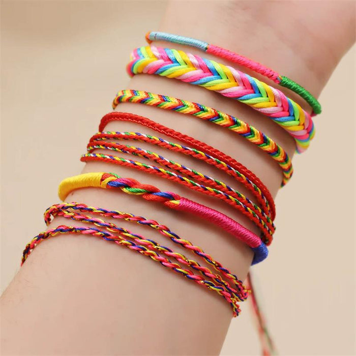 Wholesale Multicolored Rope Adult Kids Adjustable Braided Bracelet MOQ≥2 JDC-BT-GeEr002