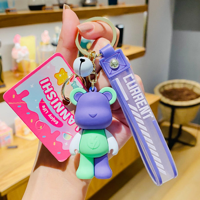 Wholesale Keychains For Backpacks colorful bear cool keychain chain car bag pendant JDC-KC-ManM029