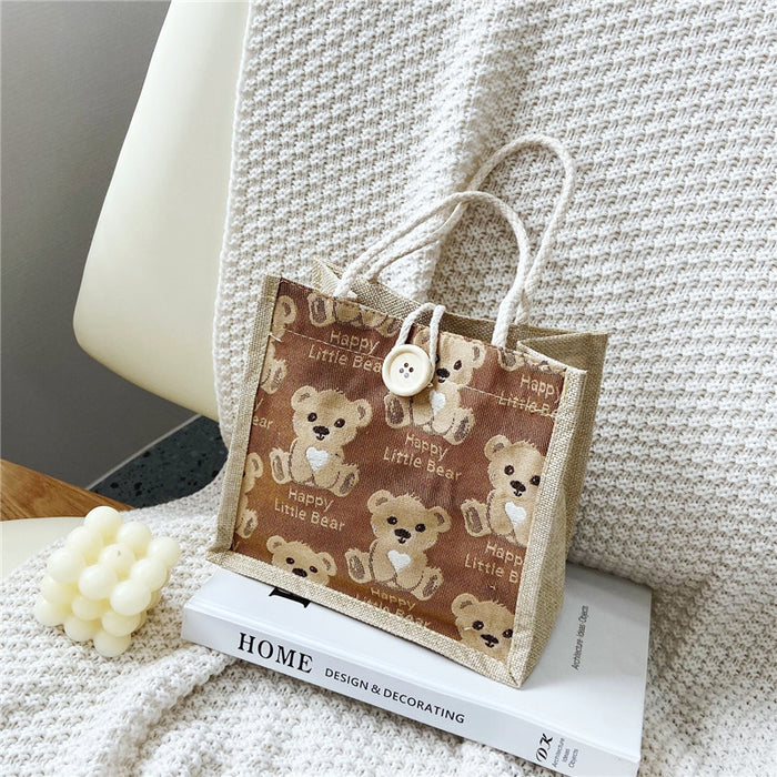 Jewelry WholesaleWholesale Cartoon Canvas Bear Tote Bag JDC-HB-MJ001 Handbags 麦嘉 %variant_option1% %variant_option2% %variant_option3%  Factory Price JoyasDeChina Joyas De China