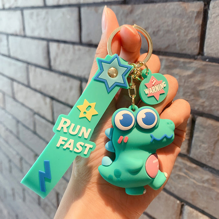 Wholesale Keychains For Backpacks Cartoon PVC Big Eyes Dinosaur Cute Keychain JDC-KC-OShi019