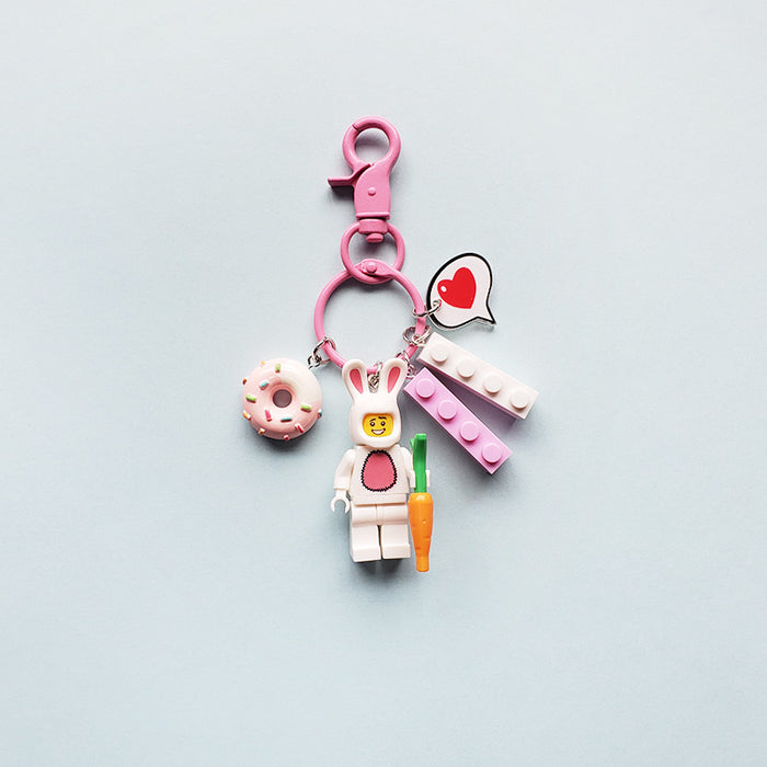 Wholesale Cartoon Building Blocks Plastic Keychain (M) JDC-KC-XiangYi002