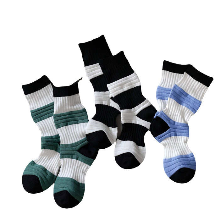 Wholesale Lantern Socks Personality Thin Contrast Color Double Needle Socks JDC-SK-JTing001