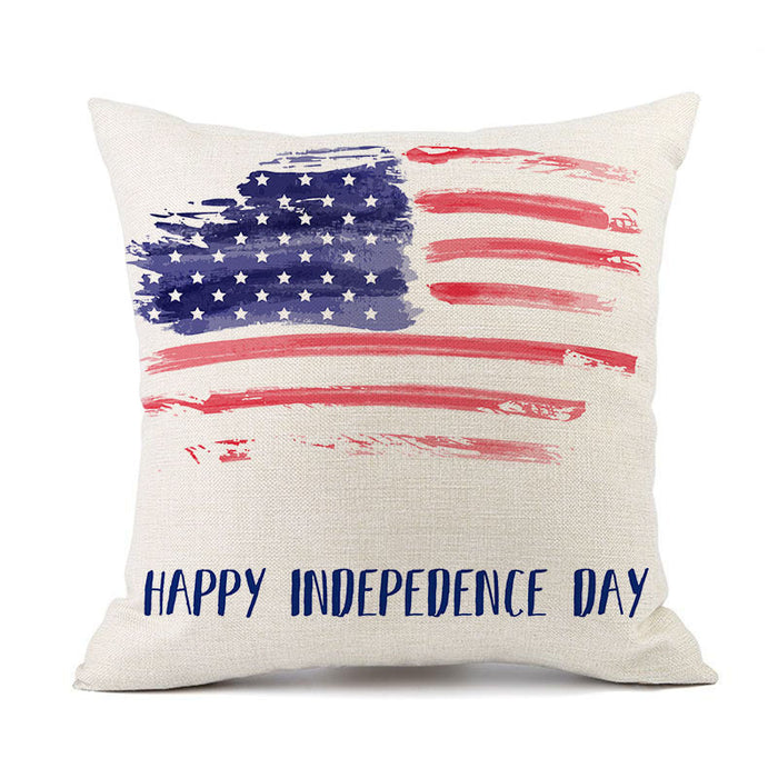 Wholesale 4th of July Independence Day Linen Pillowcase MOQ≥2 JDC-PW-OuH003