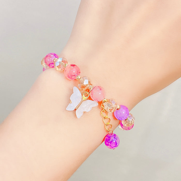 Wholesale Children's Glass Beaded Bracelet Princess Cartoon Crystal JDC-BT-i001