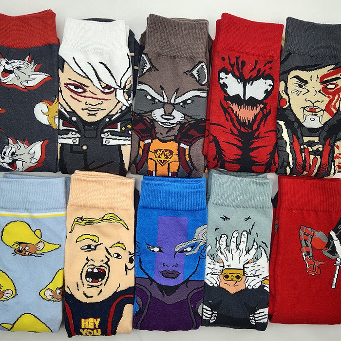 Wholesale Sock Cotton Cartoon Pattern Anime Sweat Absorb (M) MOQ≥3 JDC-SK-SuY003