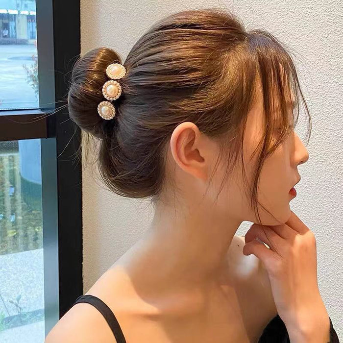 Jewelry WholesaleWholesale Flower Ball Head Pearl Lazy French Hair Clip JDC-HC-aicc002 Hair Clips 爱瞅瞅 %variant_option1% %variant_option2% %variant_option3%  Factory Price JoyasDeChina Joyas De China