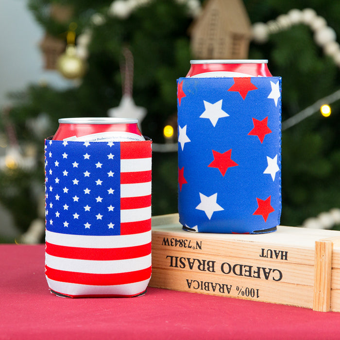 Wholesale 4th of July Independence Day Decorative Can Elastic Diving Cloth Cup Holder JDC-CH-YHang001