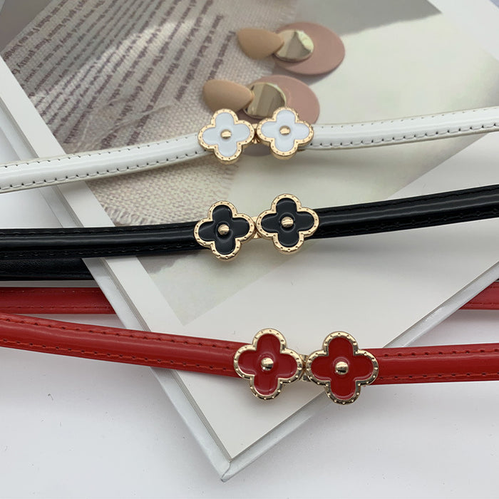 Jewelry WholesaleWholesale Ladies PU Leather Clover Thin Belt JDC-WB-YunT002 Womenbelt 云图 %variant_option1% %variant_option2% %variant_option3%  Factory Price JoyasDeChina Joyas De China