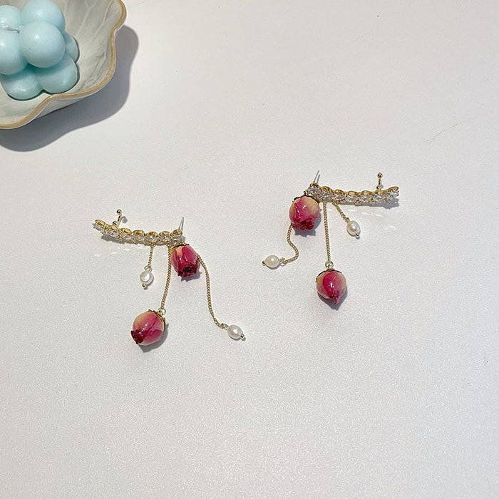 Jewelry WholesaleWholesale Immortal Rose Flower Vintage Earrings JDC-ES-HanD002 Earrings 韩朵 %variant_option1% %variant_option2% %variant_option3%  Factory Price JoyasDeChina Joyas De China