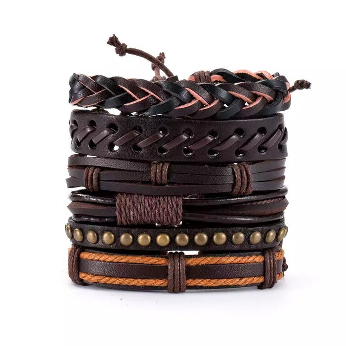 Wholesale Four Piece Card Lucky Bark Bracelet Multilayer Set Tree of Life MOQ≥3 JDC-BT-BaB012