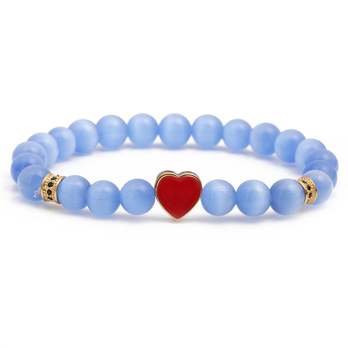 Wholesale Opal Beaded Heart Bracelet MOQ≥2 JDC-BT-ML060