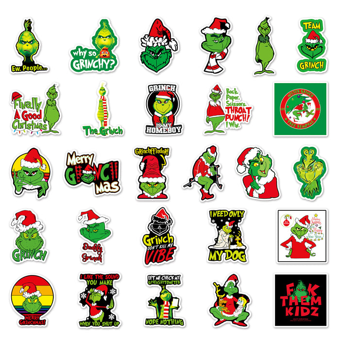 Wholesale Sticker PVC Waterproof Christmas Cartoon 52 Pieces JDC-ST-KeM001