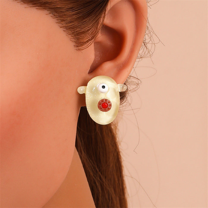 Wholesale Earrings Acrylic Cute Small Cartoon Fun Stud Earrings JDC-ES-GuTe038