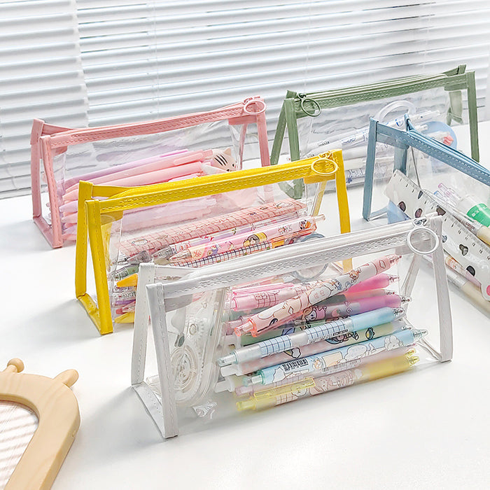 Wholesale PVC Color Transparent Pencil Case JDC-PC-dichen002