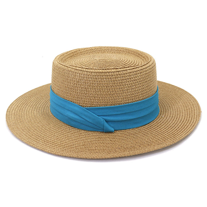 Wholesale sun protection straw hat flat top flat brim hat sun hat JDC-FH-MShen003