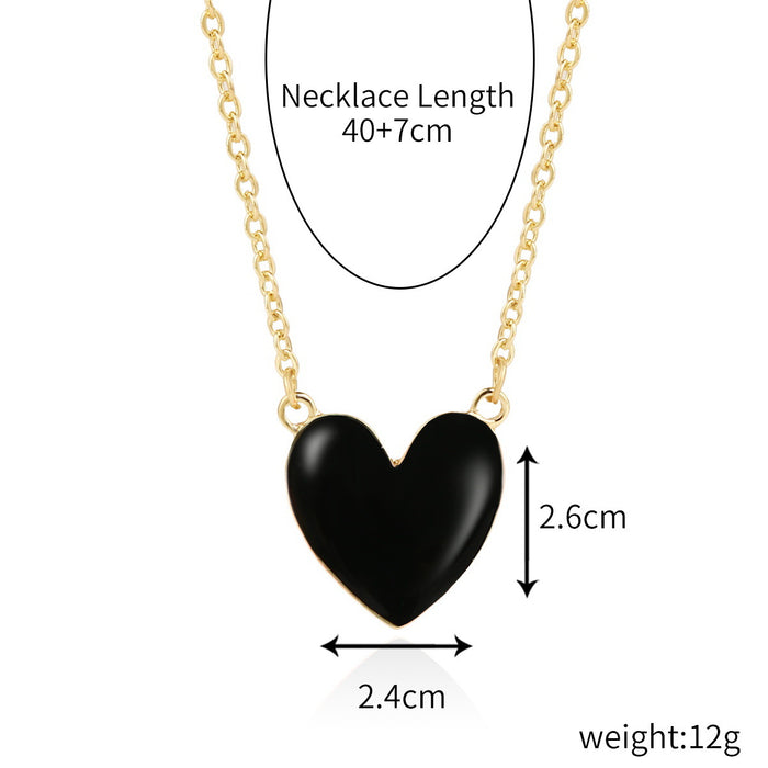 Jewelry WholesaleWholesale Premium Drop Oil Alloy Love Pendant Necklace JDC-NE-GSJY008 Necklaces 嘉溢 %variant_option1% %variant_option2% %variant_option3%  Factory Price JoyasDeChina Joyas De China