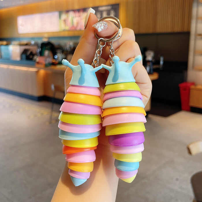 Wholesale Creative Cute Cartoon Bag Ornament Caterpillar Keychain JDC-KC-MXiong011