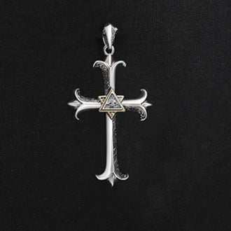 Wholesale Cross Pendant Men's Fashion Personality Hip Hop Retro Necklace JDC-NE-HuaYuL004