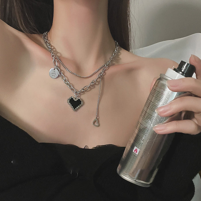 Jewelry WholesaleWholesale Hip Hop Stainless Steel Love Necklace JDC-NE-MLQ014 Necklaces 米朗奇 %variant_option1% %variant_option2% %variant_option3%  Factory Price JoyasDeChina Joyas De China