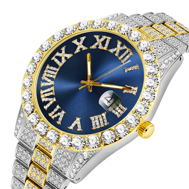 Jewelry WholesaleWholesale steel belt hip hop scale diamond-encrusted calendar quartz watch JDC-WH-SS004 Watch 时梭 %variant_option1% %variant_option2% %variant_option3%  Factory Price JoyasDeChina Joyas De China