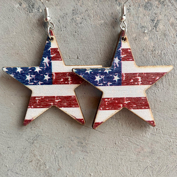 Wholesale 2pair/pack earrings star hat earrings american flag earrings JDC-ES-heyi010