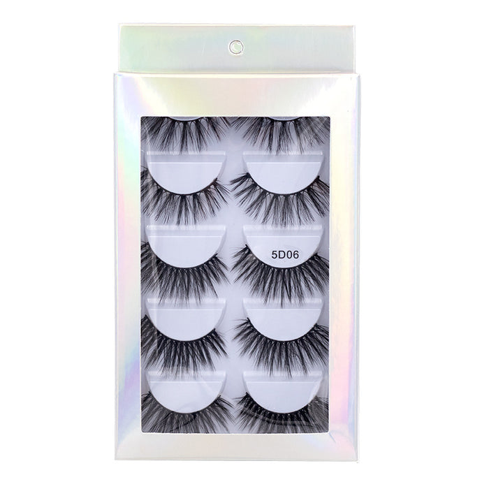 Wholesale Imitation Mink Hair 5D Natural Thick False Eyelashes 5 Pairs Pack JDC-EY-MYan003