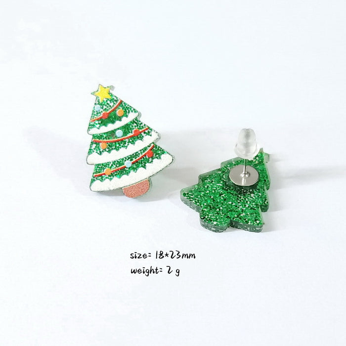 Wholesale Earrings Acrylic Christmas Tree Rainbow Sloth Dinosaur JDC-ES-Xuep072