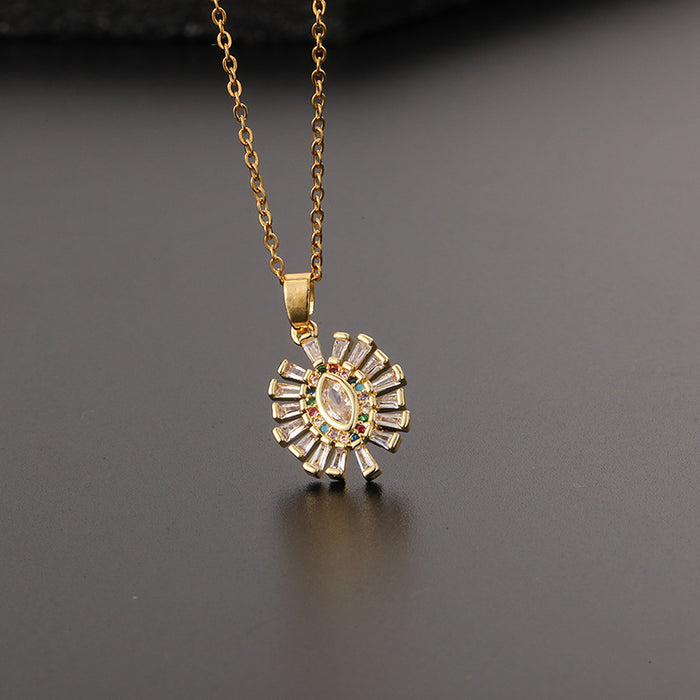 Wholesale Necklaces Copper Zircon Devil's Eye MOQ≥2 JDC-NE-ShangY021