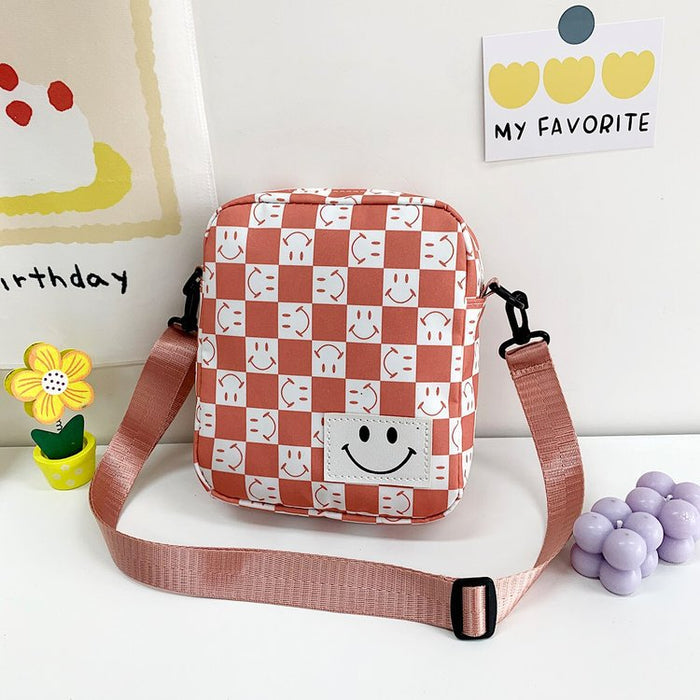 Wholesale plaid boy mini messenger bag coin purse JDC-SD-KR064