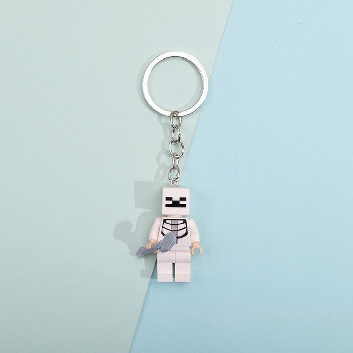 Wholesale Cartoon Plastic Building Blocks Keychain (M) JDC-KC-QMou011